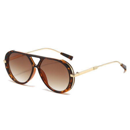 Lunettes de soleil rétro Simple Series à imprimé léopard dégradé uni 2