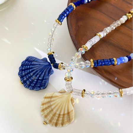 Colliers de perles pour femmes en céramique de coquillage de style océanique 2
