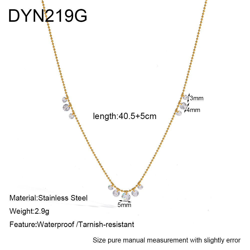 Colliers Pendentifs Pour Femmes En Acier Inoxydable Étanche, Couleur Or, Avec Zircon
