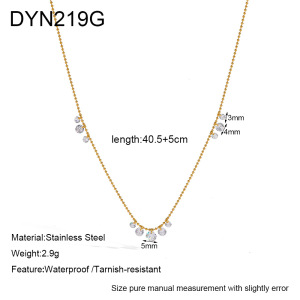 Colliers Pendentifs Pour Femmes En Acier Inoxydable Étanche, Couleur Or, Avec Zircon h5