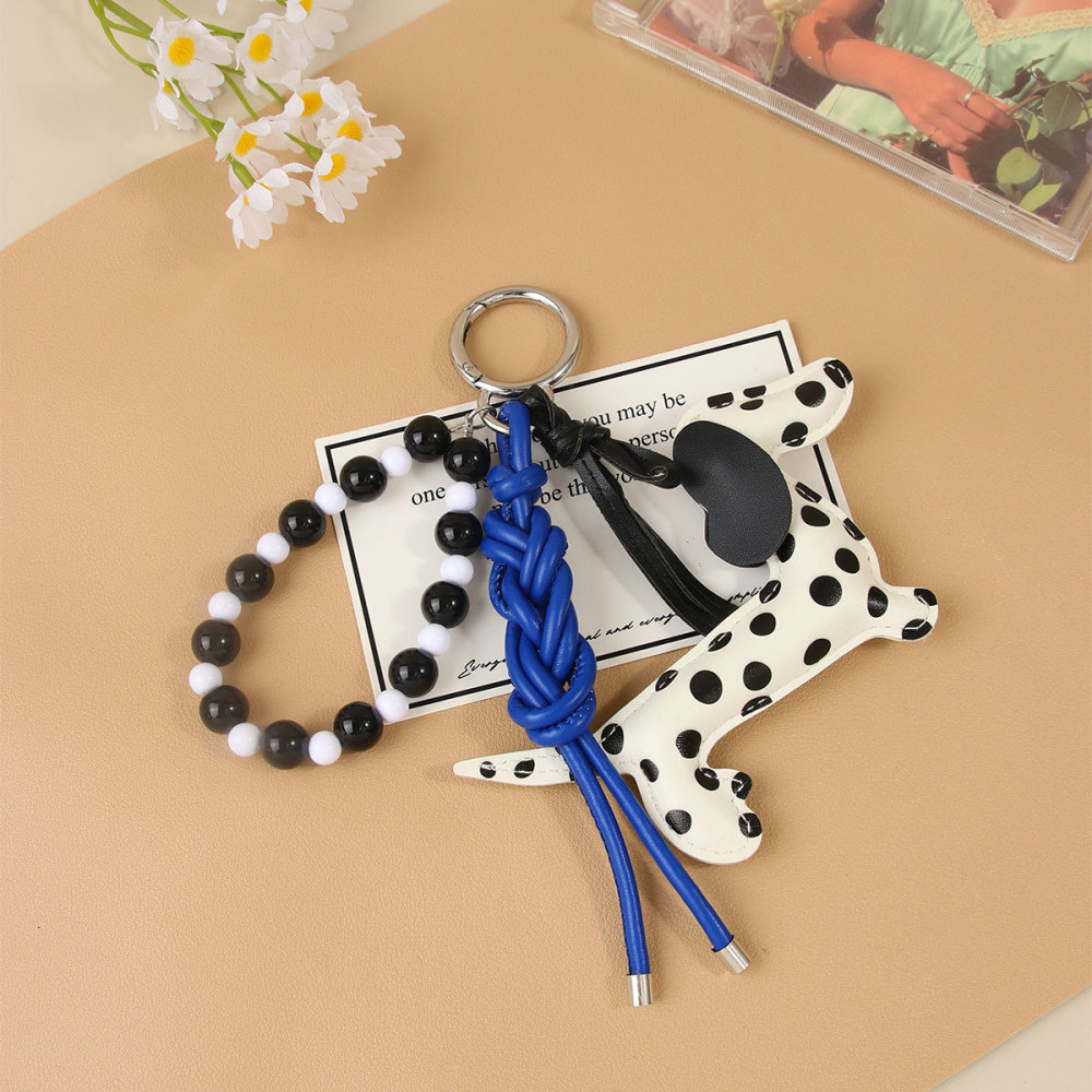 Breloques De Sac En Pu De Qualité Supérieure, Motif Teckel Torsadé À Pois Mignons, Collection Simple Series Image3