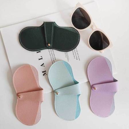 Étui à lunettes de soleil Simple Series Daily couleur unie en PU