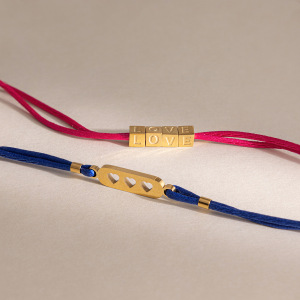 Bracelets Tressés Pour Femmes Simple Series Sweet Letter En Acier Inoxydable, Étanches, Couleur Or h5 Image3