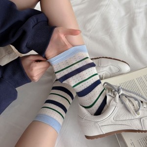 Chaussettes Mi-Mollet À Rayures Basiques Slight Bounce Color Clash h5 Image3
