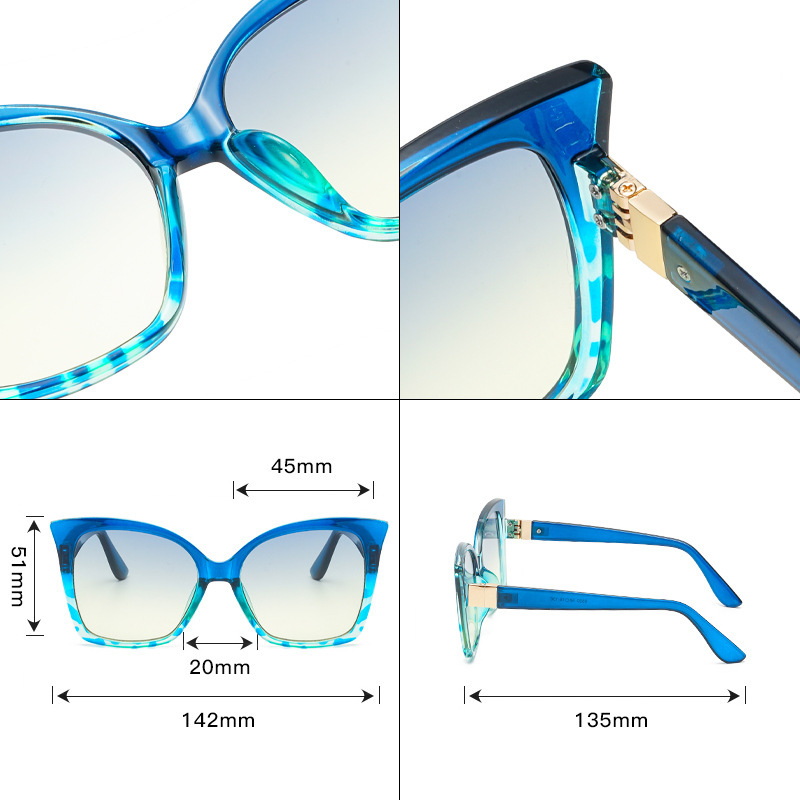 Lunettes De Soleil Quotidiennes À Imprimé Léopard Simple Series, Couleurs Dégradées. h5Image4