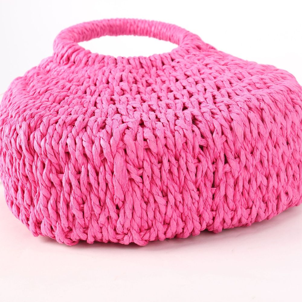 Sac Carré Femme En Raphia Tissé Uni Style Vacances h5Image5