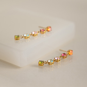 Boucles D'Oreilles Pendantes Élégantes Pour Femmes, En Acier Inoxydable Imperméable, Couleur Or, Avec Pompon Et Zircon. h5 Image3