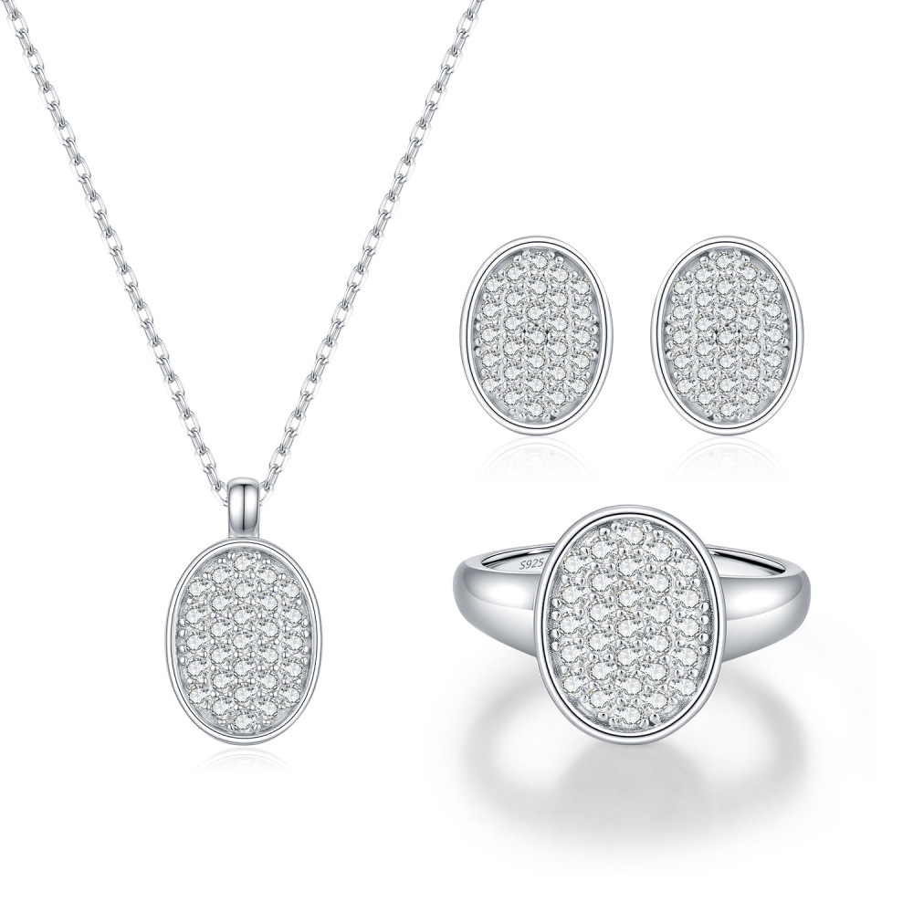 Ensemble De Bijoux Pour Femmes En Argent Sterling 925 Plaqué Rhodium, Forme Irrégulière Et Ajourée, De La Série Punk Luxueuse Image3