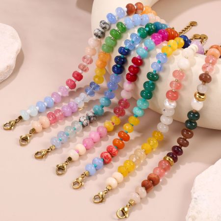 Bracelets de perles colorées et pierres naturelles pour femmes 2