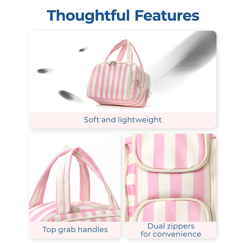 Trousses À Maquillage Simple Series Daily Stripe En Polyester Multicolores Image4