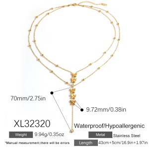 Colliers À Maillons Papillon Décontractés En Acier Inoxydable, Couleur Or, Pour Femmes, Collection Simple Series h5 