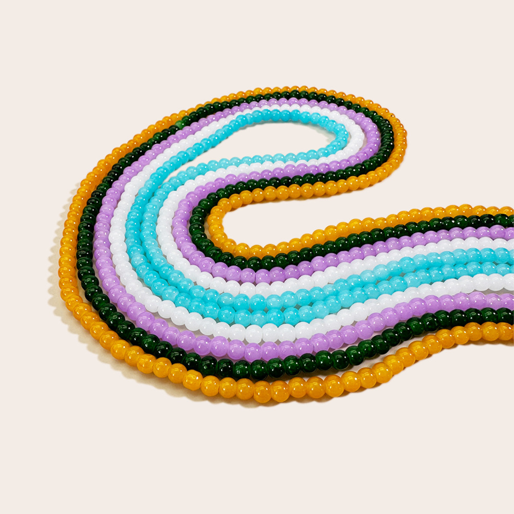 Lunettes De Soleil En Verre À Perles, Style Décontracté, Couleur Unie, Collection Simple Series Image4