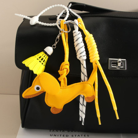 Porte-clés de sac en PU de qualité supérieure, style décontracté, animal torsadé, motif plumes multicolores, collection Simple Series.