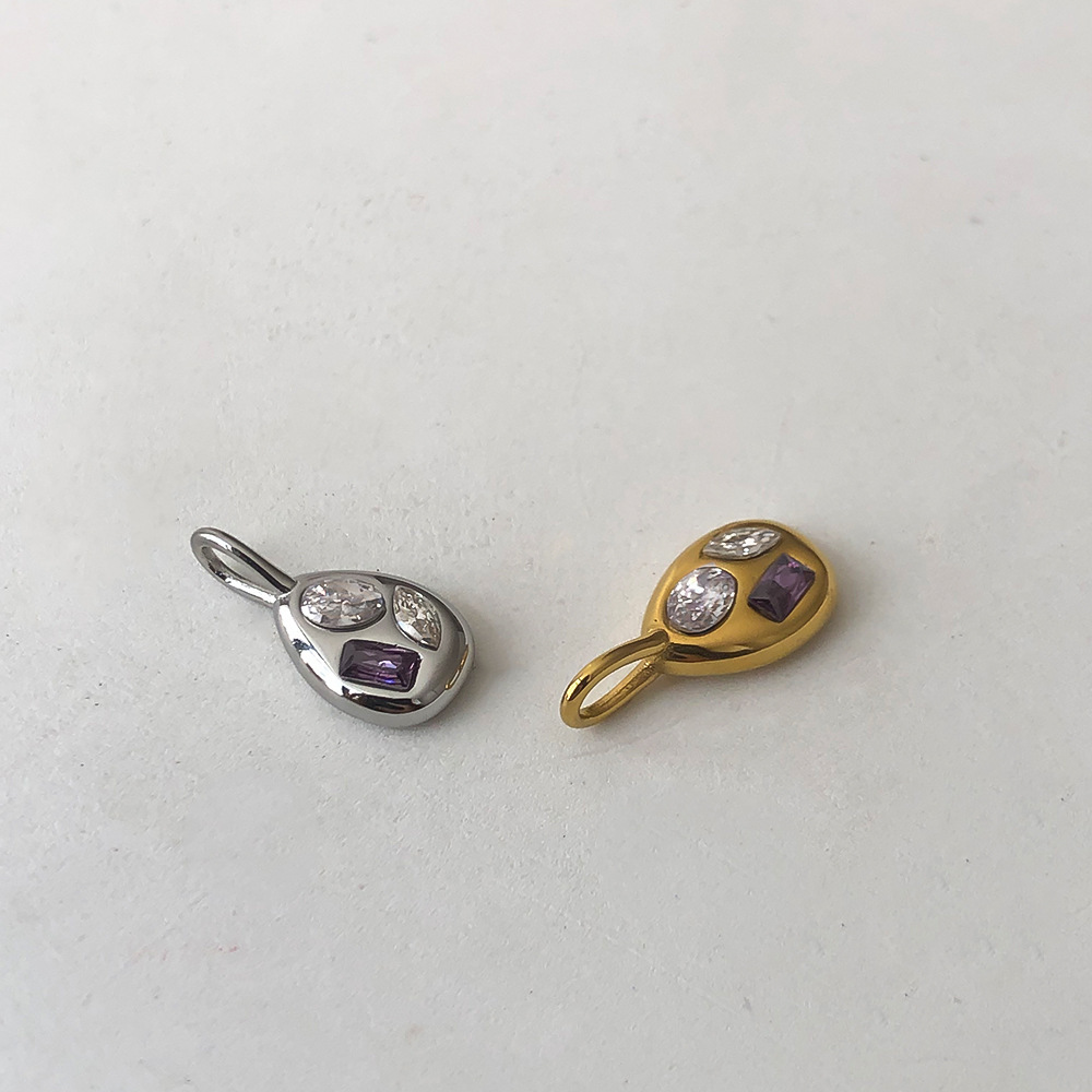 Pendentifs Pour Femmes En Acier Inoxydable Étanche Couleur Or, Collection Diy, En Forme De Goutte Image5