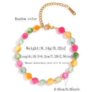 Bracelet À Perles Simple Daily Circle Pour Femme, En Acier Inoxydable, Étanche, Couleur Or h5 