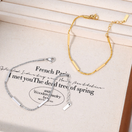 Bracelet chaîne simple en acier inoxydable étanche couleur or pour femme