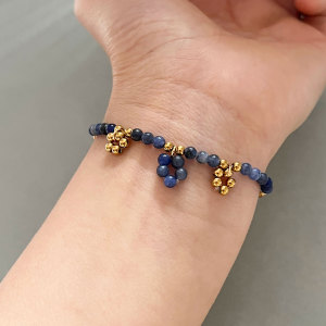 Ensembles De Colliers Pour Femmes, Collection Romantique, Perles De Fleurs Et Pierres Naturelles, Acier Inoxydable Étanche h5 Image3