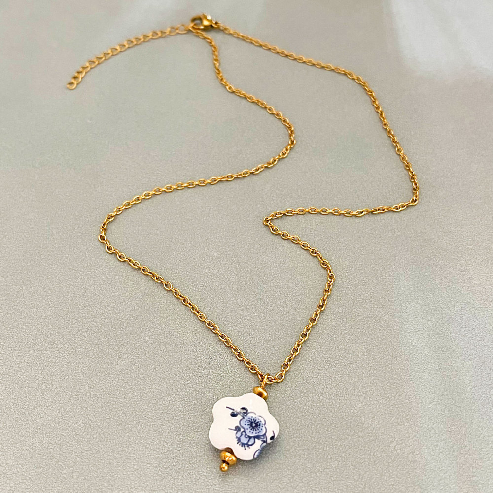 Colliers Pendentifs Pour Femmes En Forme De Cœur, En Céramique Et Acier Inoxydable, Couleur Or, Étanches Image3