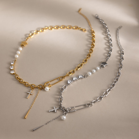 Colliers pendentifs pour femmes, collection romantique, en forme de cœur, en acier inoxydable étanche, couleur or et zircon. 2