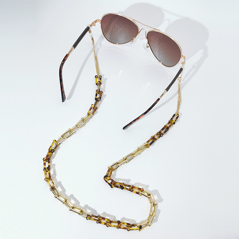 Chaîne De Lunettes En Résine À Imprimé Léopard, Collection Simple Series Casual