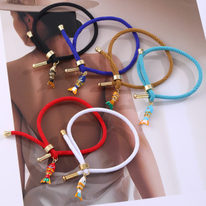Bracelets Tressés Ethniques Pour Femmes, Motif Poisson, Couleur Cuivre Et Or h5 Image3