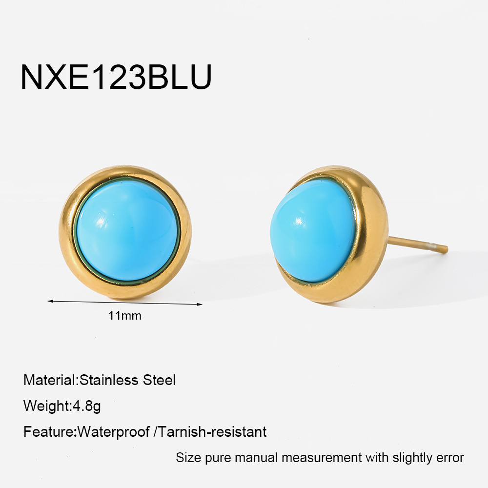 Boucles D'Oreilles Puces Daily Circle En Acier Inoxydable Étanche Avec Zircon Coloré Pour Femmes 