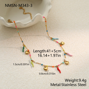 Collier Chaîne Cœur Quotidien Simple Series En Acier Inoxydable Étanche Couleur Or Pour Femme h5