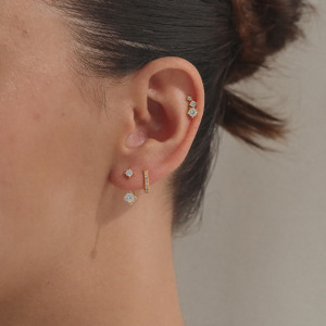 Boucles D'Oreilles Pour Femmes En Acier Inoxydable Imperméable, Forme Ronde Simple Et Élégante, Zircon Doré, Style Rond, Étanches h5 Image3