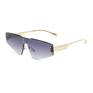 Lunettes De Soleil Élégantes De La Série Simple, Couleur Unie Dégradée h5 