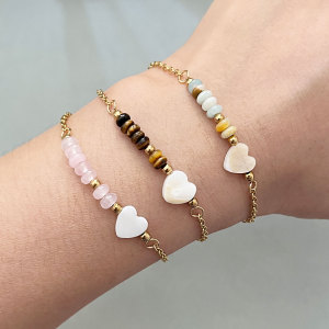 Bracelets De Perles Pour Femmes Avec Cœurs, Coquillages Et Perles De Mer h5 Image3