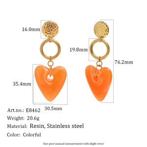Boucles D'Oreilles Puces Pour Femmes, Style Rétro, Motif Marteau Et Cœur, En Acier Inoxydable Étanche, Couleur Or, Collection Simple Series h5 