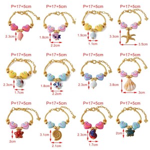 Bracelets À Breloques Style Océanique Avec Visage Souriant Et Cœur Mignon h5 Image4
