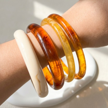 Ensembles de bracelets pour femmes en résine à dégradé de couleurs 2