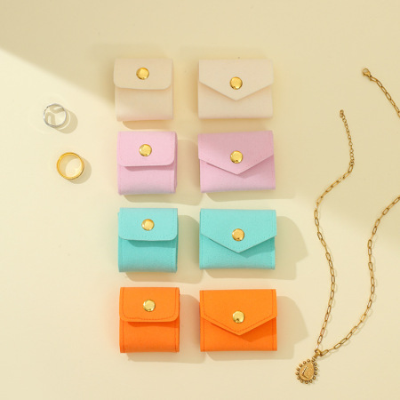 Pochettes à bijoux élégantes en PU de couleur unie, collection Simple