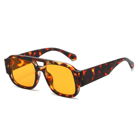 Lunettes de soleil rétro Simple Series à imprimé léopard uni
