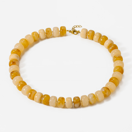 Colliers de perles de vacances Simple Series en acrylique couleur or pour femmes 2