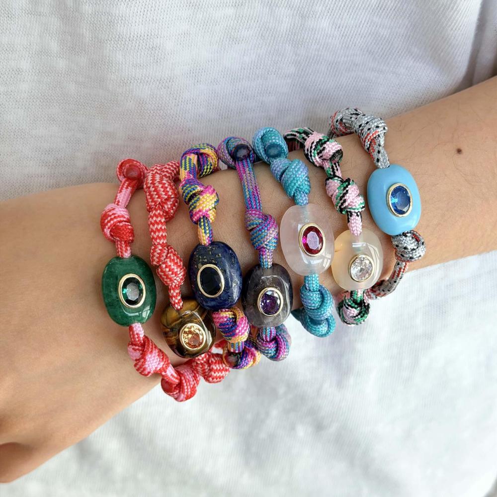Bracelet Tressé Pour Femme, Forme Elliptique Irrégulière, Collection Romantique, Idéal Pour Les Vacances. Image2