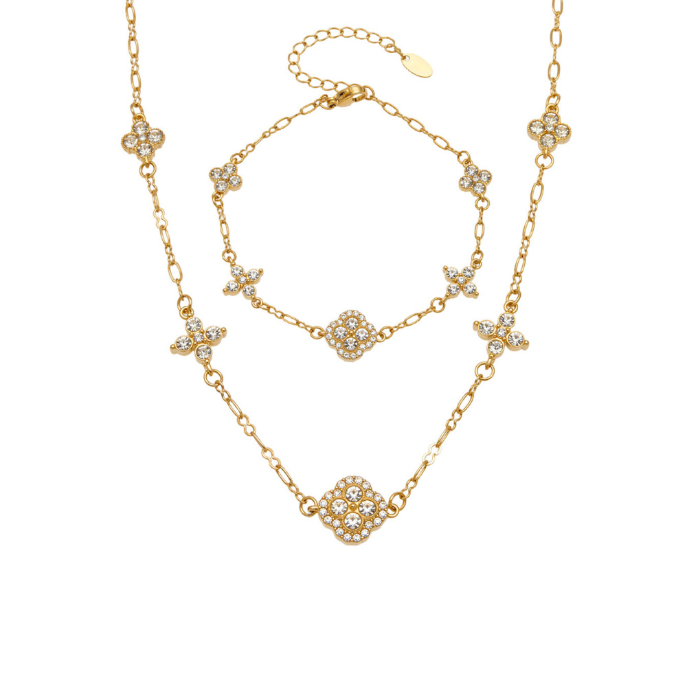 Colliers À Maillons Pour Femmes, Collection Luxueuse Et Élégante, En Acier Inoxydable, Couleur Or, Avec Zircon Et Monture Imperméable. Image4