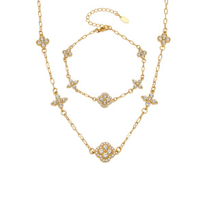 Colliers À Maillons Pour Femmes, Collection Luxueuse Et Élégante, En Acier Inoxydable, Couleur Or, Avec Zircon Et Monture Imperméable. h5 Image4