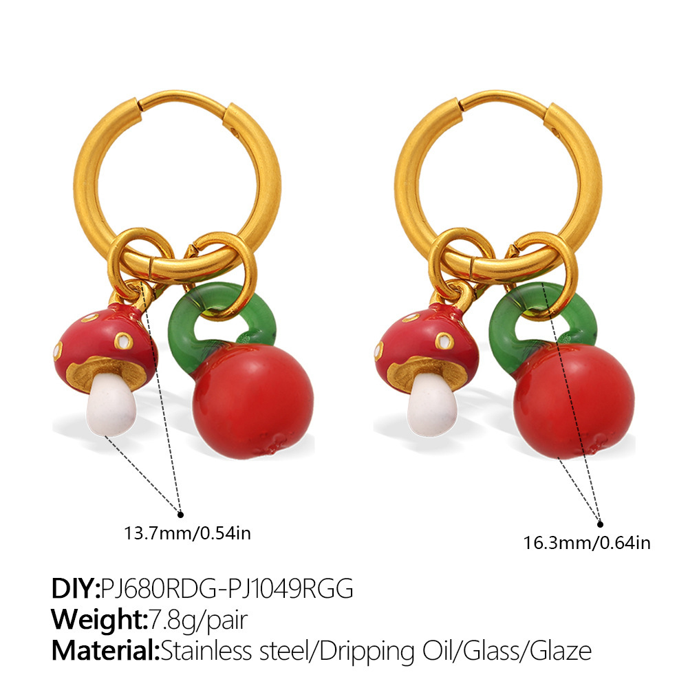 Boucles D'Oreilles Pendantes Pour Femme, Motif Fleurs Et Animaux, En Acier Inoxydable Étanche, Couleur Or. 