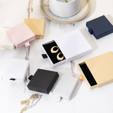 Boîtes à bijoux en papier de forme géométrique unie, collection Simple Series Daily