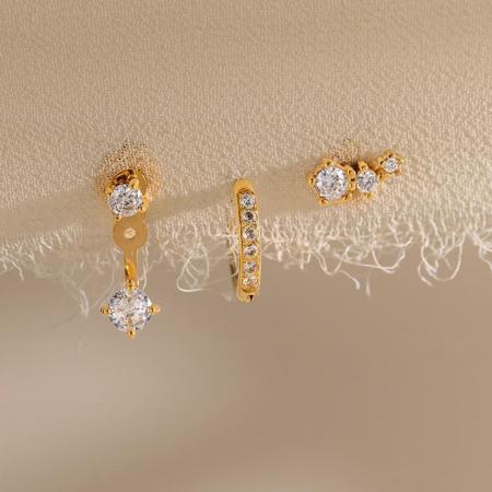Boucles d'oreilles pour femmes en acier inoxydable imperméable, forme ronde simple et élégante, zircon doré, style rond, étanches