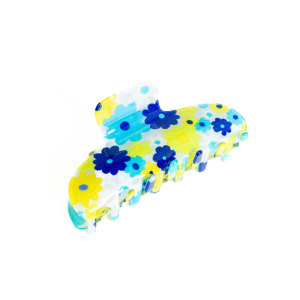 Pinces À Cheveux En Acétate À Motif Léopard Fleuri Multicolore, Collection Simple Series h5 