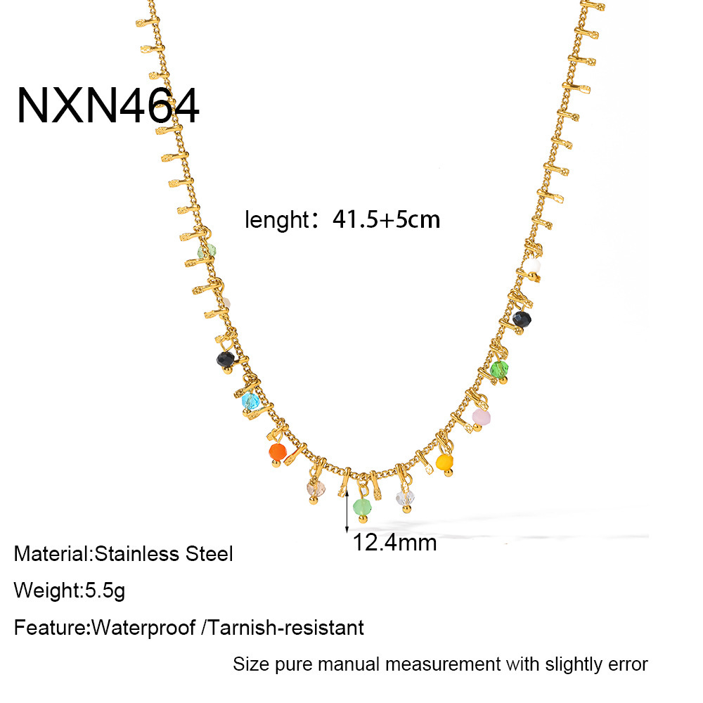 Colliers À Maillons Pour Femmes En Acier Inoxydable, Étanches, Couleur Or Et Zircon, Avec Pompon