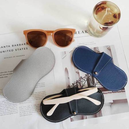 Étui à lunettes de soleil Simple Series Daily couleur unie en PU 2