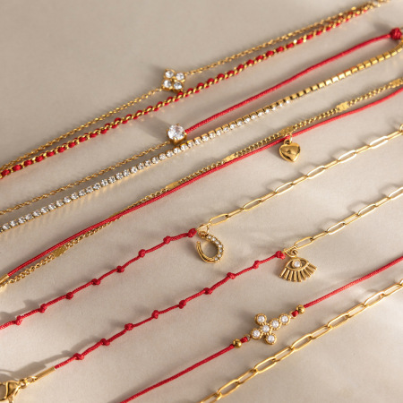 Bracelet tressé pour femme, collection romantique Sweet Clover, en acier inoxydable, couleur or, étanche. 2