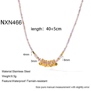 Collier De Perles Pour Femme, Style Géométrique Simple, En Acier Inoxydable, Couleur Or, Étanche. h5 