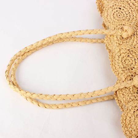 Sac trapèze femme en raphia tissé uni style vacances 2