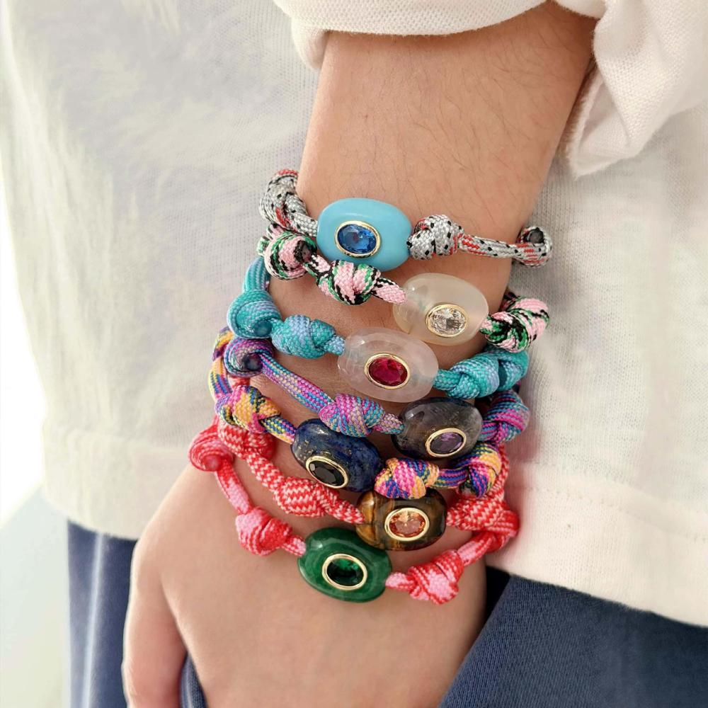 Bracelet Tressé Pour Femme, Forme Elliptique Irrégulière, Collection Romantique, Idéal Pour Les Vacances. Image3