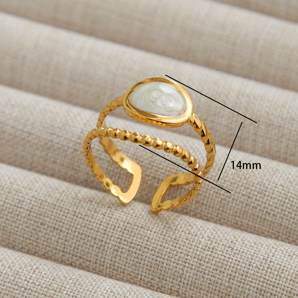 Bagues Tendance En Acier Inoxydable Doré, Forme Simple Et Irrégulière, Inspirées Des Coquillages De Lune, Collection Romantique.